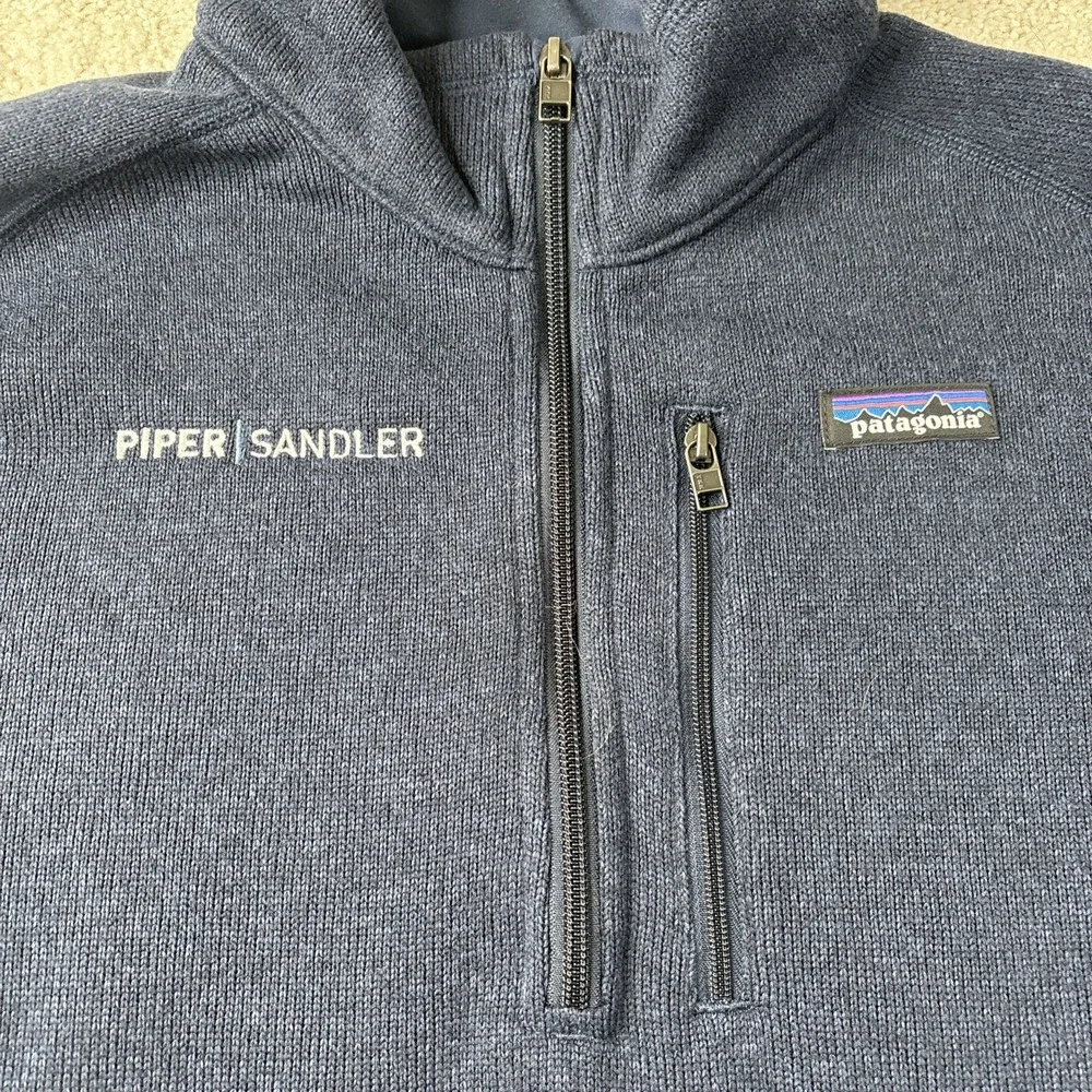 Patagonia Better Sweater‎ Men's Medium Blue 1/4 Zip Pullover Hiking 25523 LOGO